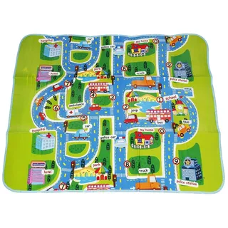 JEOBEST Spielmatte Baby Krabbelmatte Spielteppich Klappbar Faltbar 130x160cm, Rutschfest, Wasserdicht für Innen Außen Bunt grün