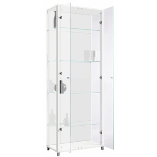 Vitrine FIF MÖBEL Schränke weiß Glasvitrine Glasvitrinen Schränke 2-türig, 4 Glasböden