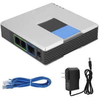 VoIP-Gateway, 2 Ports Telefonadapter PAP2T-NA PAP2T Internet-Telefonadapter SIP-RJ45-Kabel für PAP2T (EU-Stecker)