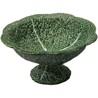 DONREGALOWEB DRW - Obstschale aus Keramik in Form eines grünen Kohlblatts, Ø 28 x 15 cm