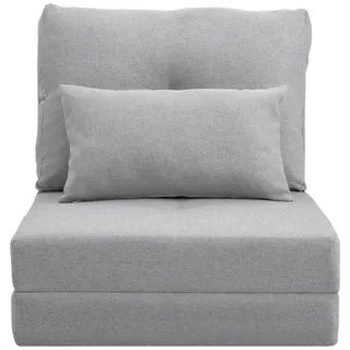 furnicato Sessel Bodensessel Klappmatratze 60x80x56 cm, 2-in-1 Design, Grau (1-St) grau