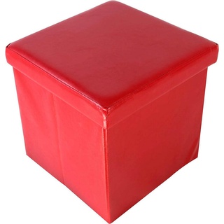 Echtwerk Sitzwürfel, Rot, Kunststoff, Füllung: Schaumstoff, 38x38x38 cm, Sitzfläche gepolstert, Garderobe, Garderobenbänke