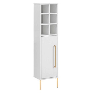 MÖBELPARTNER Badschrank Sarah kreideweiß 30,4 x 21,8 x 130,6 cm