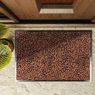 Fußmatte Design-Sauberlaufmatte Brasil, Viele Farben & Größen, Karat braun 90 cm x 120 cm