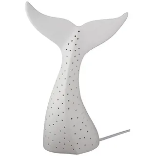 GILDE Tischleuchte FLOSSE Tischleuchte - weiß - Porzellan - Höhe 30cm x Breite 19cm, Tischlampe - Schreibtischlampe - Nachttischlampe weiß