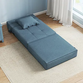 Schlafsessel klappbar, Schlafsofa, 2-in-1 Klappsessel mit Bettfunktion, Kissen