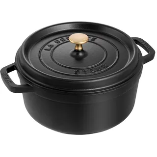 Staub Cocotte 24 cm rund schwarz