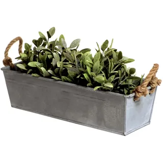 LB H&F Blumenkasten Balkonkasten 44cm Zink - Pflanzkasten Massiv Metall Zinkdeko Gartendeko Pflanzgefäß Zinkkasten (Zink)
