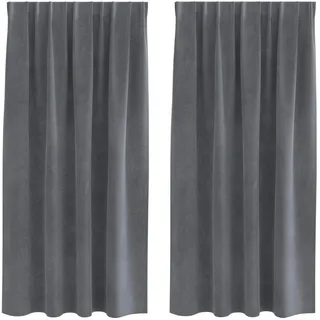 vidaXL Verdunkelungsvorhänge 2 pcs Hellgrau 140 x 175 cm