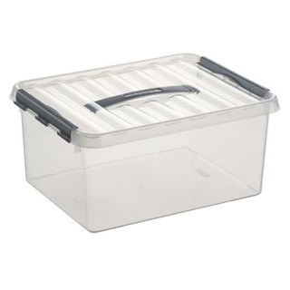 Sunware Aufbewahrungsbox Q-Line Box 78300609, 15L, mit Deckel, Kunststoff, transparent, A4, 40x30x18cm