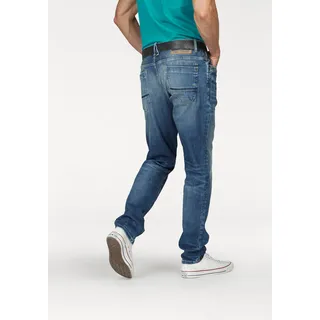 Tapered-fit-Jeans PME LEGEND "SKYMASTER" Gr. 33, Länge 34, blau (royal blue vintage) Herren Jeans Tapered-Jeans im Used Look