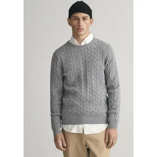 GANT Cable Pullover Grey Melange S