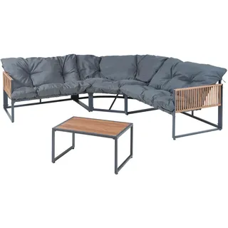 casa.pro Karg Loungeset 4-tlg. grau/braun