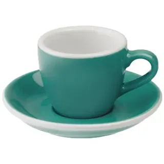 Espressotasse mit Untertasse Loveramics Egg Teal, 80 ml