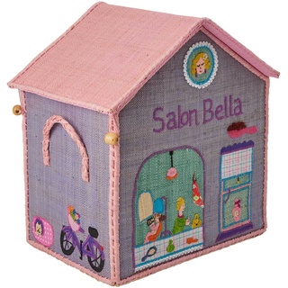 Raffia-Spielzeugkiste House Small (37X23x31) In Rosa/Bunt