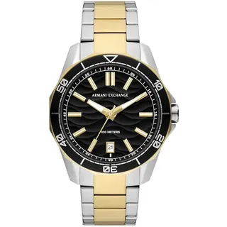 Armani Exchange Watch for Men, Quartz Three Hand Date Movement and 44mm Case Size with Stainless Steel or Silicone Strap