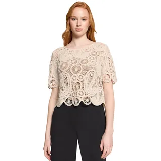 Betty Barclay Lochstrick-Pullover mit U-Boot-Ausschnitt beige XL