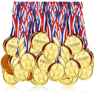 Fontee Medaillen, 24 Gewinner, Medaillen, Sport, olympisch, Thema, Kinder, Party, Auszeichnungen, Belohnung für Kinder