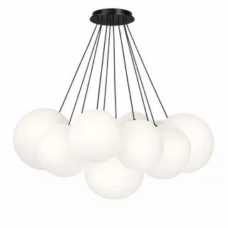 s.luce Pendelleuchte s.luce Orb Cluster Glas-Pendelleuchte 13-flammig 13x20cm Weiß schwarz|weiß