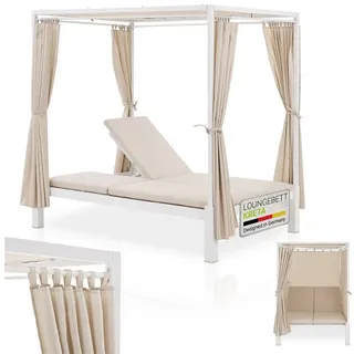 Juskys Kreta Doppel-Loungebett Weiß
