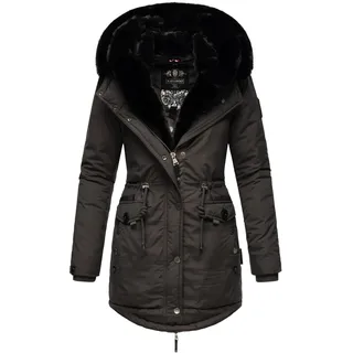 Navahoo Damen Wintermantel Winterparka Gefüttert mit 2 Kunstpelz-Kapuzen Sweety Deluxe