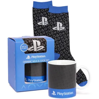 Playstation Becher und Socken One Size Gaming Remote 11 Unzen Cup Game Merchandi Einheitsgröße