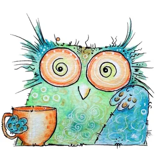 Wandtattoo WALL-ART "Vogel Kaffee Eule Coffee Owl" Wandtattoos Gr. B/H/T: 100 cm x 88 cm x 0,1 cm, -, bunt Wandtattoos Wandsticker