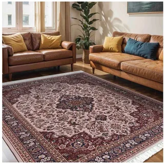 Mazovia Orientteppich Teppich Oriental Orientteppich Wohnzimmer Orient Muster Braun Beige, 80 x 150 cm, Fußbodenheizung, Allergiker geeignet, Rutschfest beige|braun 80 x 150 cm