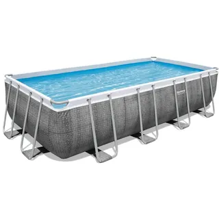 Bestway Power Steel Frame rechteckig, 549 x 274 x 122, Rattan-Optik