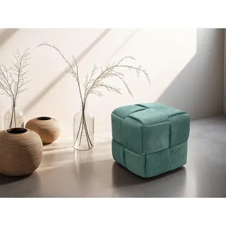 byLIVING Pouf URBAN Cord 40 x 41 x 40 cm Dunkelgrün