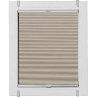 sunlines Plissee Start-up Style Honeycomb, verdunkelnd, ohne Bohren, verspannt, Klemmfix, verspannt mit Simply-Fix Klemmträger, Wabenplissee, nach Maß beige 120 cm x 105 cm
