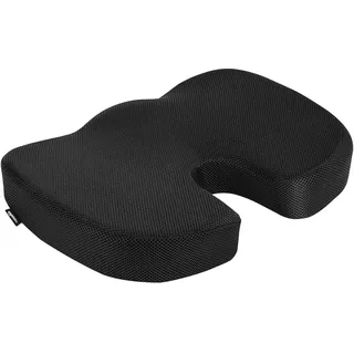 Amazon Basics Rechteckig Memoryschaum-Sitzkissen für Bürostühle, Schwarz, 45 X 35.8 X 7.1 cm