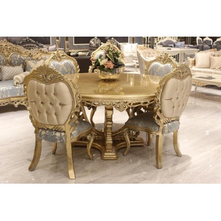 JVmoebel Esstisch Esstisch Rund Design Tisch klassische Esszimmer Tische Möbel Gold (1-St., 1x nur Esstisch ohne Stühle), Made in Europa goldfarben