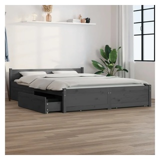 vidaXL Bett Bett mit Schubladen Grau 140x190 cm grau 190 cm x 140 cm