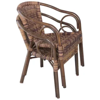 deluke LUKAS Gartenstuhl 65 x 56 x 80 cm braun 2 St.