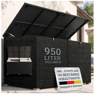 Juskys Auflagenbox Ikaria 145 x 79,5 x 82,5 cm Schwarz