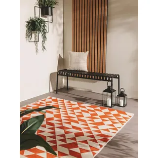 benuta Outdoorteppich Cleo, rechteckig, Höhe: 5 mm, Teppich Wohnzimmer, Schlafzimmer, Esszimmer, Flur, Kunstfaser, Cozy orange 120 cm x 170 cm x 5 mm