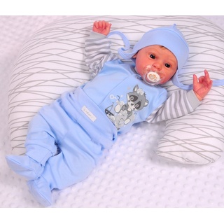 La Bortini Anzug 3-teilig Baby Anzug 3Tlg. Hose Hemdchen Mütze 44 50 56 62 68 blau 62-68