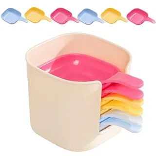 Generisch Dipping Sauce Plate and Holder Set, 6 Pcs Mini Dipping Sauce Plate and Holder, Home Kitchen Seasoning Sauce Dishes Bowls with Handle for Parties, Picnics, Party Dinner (Colorful)