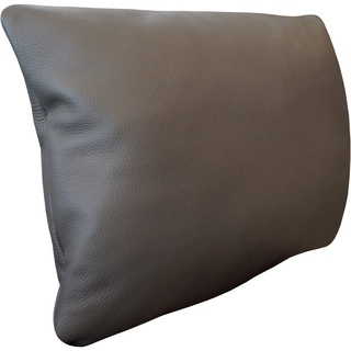 Quattro Meble Grau Echtleder Kissen Sofa & Stuhl Dekokissen Zierkissen Echtleder Rückenkissen Rindsleder Echt Leder Modell 1EL (30 x 60 cm)
