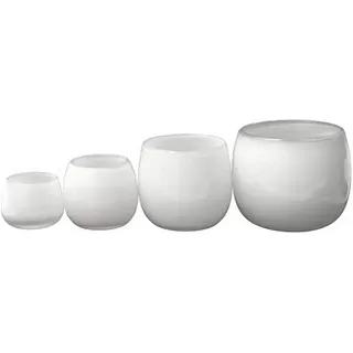 Dutz Glas Pot weiß - Höhe 14 vm, Durchm. 16 cm