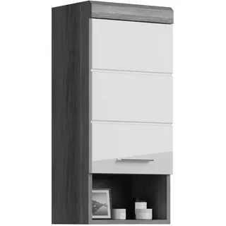 xonox.home Hängeschrank 37 cm x 79 cm x 24 cm Weiß-Rauchsilber