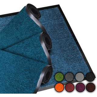 LucaHome Fußmatte für den Innen- und Außenbereich, Hauseingang, waschbar, gepolstert, rutschfest, Flur, Küche, Schlafzimmer (Blau, 60 x 80 cm)