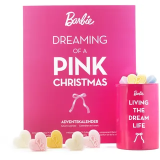 Barbie Adventskalender, Pink, Naturmaterialien, Kunststoff, Textil, 22x27x14 cm, Dekoration, Weihnachtsdekoration