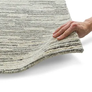 Designteppich Nepali Stripe 250 x 300 cm Mischgewebe Grau