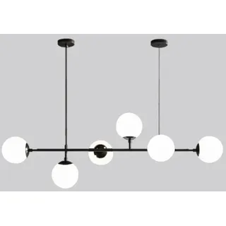 Moddeny 6 Licht E27 Moderner Kronleuchter Nordeuropa Glaskugel-Kronleuchter Industrielle 51-Zoll-Deckenpendellampe für Wohnzimmer Esszimmer Kunstdekoration Restaurant