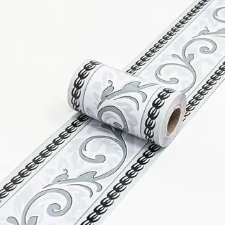 Dostear BordüRe Selbstklebend Kinderzimmer Tapeten Wohnzimmer Wanddeko Badezimmer 3d Fliesenaufkleber Wandleisten Graue Linien 10cm X 500cm