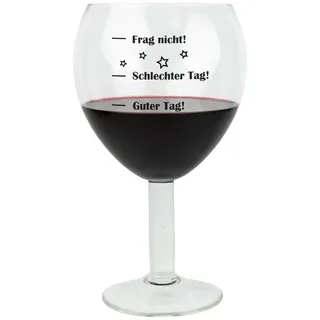 Herz & Heim Weinglas XXL mit Aufdruck - Riesen Weinglas als lustiges Geschenk & Deko, Glas, 3 Liter Fassungsvermögen
