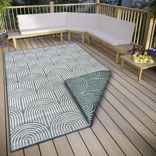 HANSE HOME Pangli Wendeteppich", grün, B:80cm H:5mm L:150cm, Polypropylen (PP), Teppiche, Outdoorteppich, In-& Outdoor, Teppich, Wetterfest, Balkon, Garten, Wohnzimmer, Modern