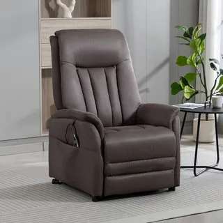 Duo Collection TV-Sessel Siena Mikrofaser 77 x 110 x 88 cm Braun mit elektrischer Aufstehhilfe